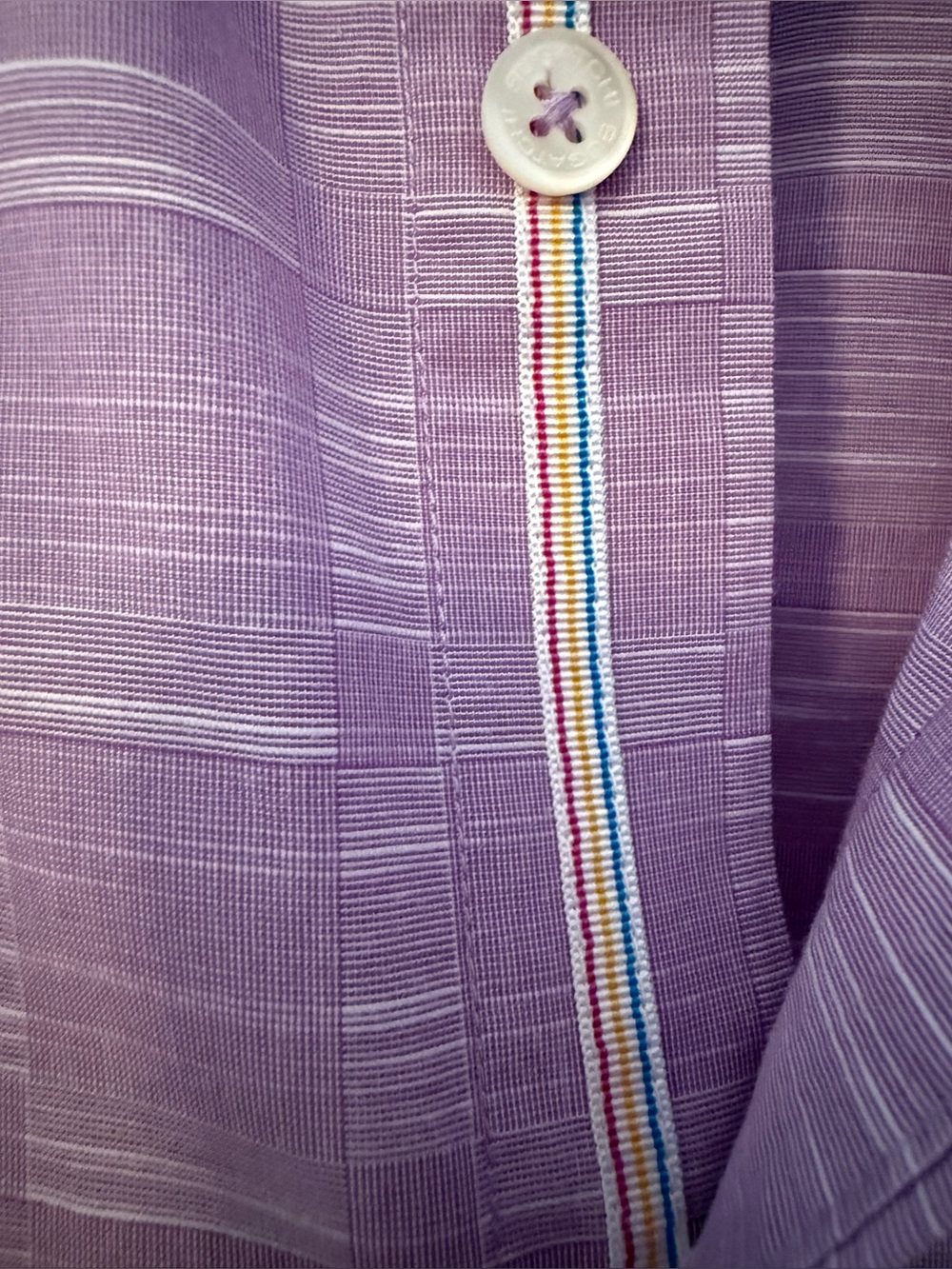 Bugatchi Men's Lavender Flip Cuff Button-Down Cotton Shirt - L - Picture 4 of 7